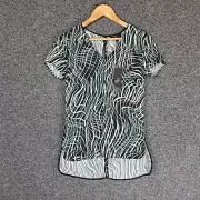 NEW Saba Womens Blouse Top Size 4 Multicoloured Short Sleeve V-Neck