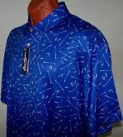 BEN HOGAN Golf s/s WICKING UPF Sun Protection POLO sz XL TEE & GOLF CLUB PRINT