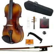 Paititi 1/2 Size Solid Wood Student Violin w Case Bow Rosin String Fingerchart