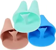 ADOCARN Silicone Facial Cleansing Brush Manual Face Scrubber Exfoliating Bristles Skin Scrubber for Blackhead Removal Daily Face Wash Tool