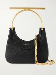 [MCQUEEN] MCQUEEN - T-bar Mini Embellished Textured-leather Shoulder Bag - Black - One size One size Black