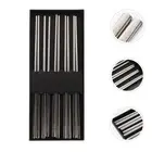 5 Pairs Stainless Steel Chopstick Set Reusable Chopsticks Long Travel
