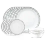 Corelle 18-Piece Service for 6 Chip Resistant Mystic Gray Dinnerware Set