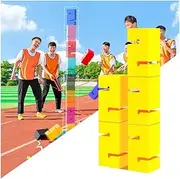 Team Building Building Blocks Game for Work, Outdoor Activities Fun Games for School Sports Day/Field Day/Birthday Party (Color : Yellow, Size : 5PCS)