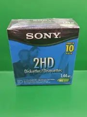 Sony 2HD IBM Formatted (1.44 MB) 3.5'' Diskettes ~10 Disk Pack New Sealed