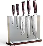 Stainless Steel Magnetic Knife Block magnetic knife holder Magnetic Knife Block Without Knives/Metallic Magnetic Knife Holder Stand/Powerful Magnetism Storage Organizer for Kitchen Knife
