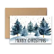 12 FLAT Christmas Notecards - 4"x 6" Christmas Greeting Cards Blank on Backside