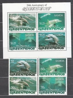 Samoa - Correo Yvert 858/61+H 61 ** Mnh Fauna. Peces