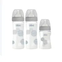 在飛比找蝦皮商城優惠-Chicco 防脹氣玻璃奶瓶促銷組2大1小(240ml+15