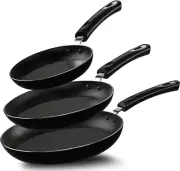 Non Stick Frying Pan Set, 3 Pcs Induction Hob Pan Set, Professional Chefs Pan Se