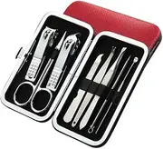 Nail Clippers Nail kit Manicure Set, 8-Piece Set Adult Stainless Steel Pedicure Kit Nail File Manicure Beauty Kit(Rosso)