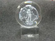 3-D LASER ETCHED ROUND CRYSTAL GLASS GOLFER IN WORLD