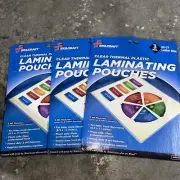 LOT OF 3- 25ct SKILCRAFT Laminating Pouches 75 TOTAL 3 mil Letter 6412253