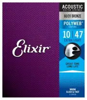 Elixir Extra Light Acoustic 80/20 Bronze Strings w/ POLYWEB