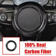 Real Carbon Fiber Steering Wheel Cover For BMW Mini F54 F55 F56 F57 F60 Black (for: Mini)
