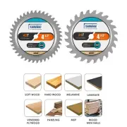 4-Pack 4-1/2 Inch 24T&40T with 3/8 Inch Arbor TCT Circular Saw Blade for Cutt...