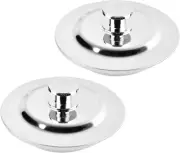 2 Pieces Bath Plug Stainless Steel Push Type Sink Plug Replacement Bath Plug ...