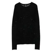 [Pinko] Pinko Glitter-embellished Long-sleeve Top M BLACK