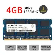 Elpida 4GB DDR3 1333MHz PC3-10600S 204Pin SODIMM Laptop Memory Notebook RAM BT