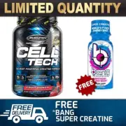 MUSCLETECH CELL TECH 3LB // MUSCLE CELLTECH CREATINE BCAA SIZE $