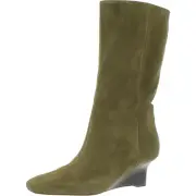 Vince Womens Beverly Suede Pull On Square Toe Mid-Calf Boots Shoes BHFO 6745