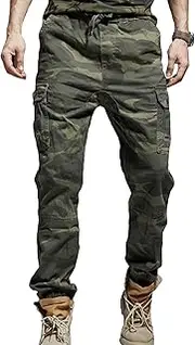 [Maiyifu-GJ] Men Camo Cargo Joggers Pants Casual Elastic Waist Tactical Pants Drawstring Multi Pocket Camouflage Sweatpants