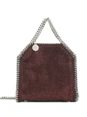 [Stella Mccartney] Stella Mccartney-Borsa Falabella Tiny Con Cristalli Hotfix Su Pelle Scamosciata Alter-Donna OS