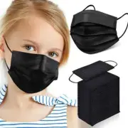 10-200 Black Disposable Face Mask Kids Children Boy 3 Ply C.E Approval FFP2