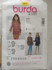 Burda 9483 girls tunic dress sewing pattern sizes 7-13 uncut