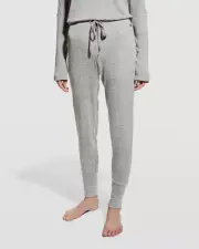 $98 Natori Women's Gray Ulla Brushed Rib-Knit Sleepwear Lounge Pants Size L