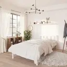 Bed Frame White Solid Wood Pine 92x187 cm Single Size