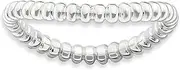 [Stackable Expressions] 2.25mm 925 Sterling Silver Textured Patterned Stackable Polished Rhodium Plate Wave Ring Size 6-Stackable-Ring for Women