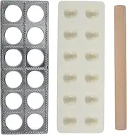 Ravioli Maker Press, 12 Holes Dumpling Mold Set with Rolling Pin, Easy to Use Pasta Making Kit, Homemade Ravioli Tray and Press, Ravioli Machine Makes 12 Raviolis at a Time for Quick Making Dumpling
