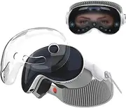 [HUALIMEI] Clear TPU Case Compatible with Apple Vision Pro, Transparent Protective Cover Case for Vision Pro VR Headsets 2024