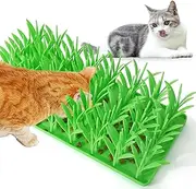 Palksky Silicone Grass Mat for Cats, Slow Food Cat Grass Mat for Indoor Cats, Foraging Snuffle Mat for Dog/Cat, Interactive Enrichment Cat Mat