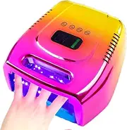 96W Rechargeable UV Nail Lamp, UV Light Nail Lamp for Gel Nails, Professional Nail Dryer with Automatic Sensor/4 Timer Setting,15600mAh