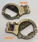 Handcuff Coin / Bottle Opener, Gold, Police, Thin Blue Line, 1 x Item