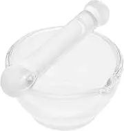 Cabilock 1Set Glass and Pestle Bowl Grinder for Laboratory and Kitchen Use Capacity Glass Material Easy to Clean and Maintain for Crushing and Grinding