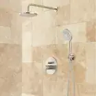 S.H Lattimore shower system with rainfall shower head&hand shower-Brushed Nickel