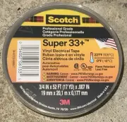 LOT OF 30 Scotch Super 33+ Vinyl Electrical Tape Black, 3/4 In., 52 Ft. 30 Pack!