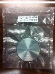Nickel Titanium Ni/Ti 1:1 at% sputtering target: 2.0" dia x 0.17"thk 99.99% pure