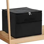 mivceklw Sleek Design Shoe Storage Bins, Adjustable Shoe Cube Organizer Space Saving Shoe Rack, Closet Shoes Storage Solutions 44 x 44 x 29 cm for Home, Bed Room, Indoor, Closet, Gray, Black Colour