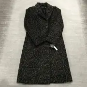 New Tahari Coat Womens Extra Small Jacket Wool Blend Pea Coat Cheetah Leopard