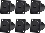 tunghey USB 3.1 Type C Panel Mount Coupler, D-Type Module USB C Pass Through Connector, Female to Female Bulkhead Extension Adapter (6Pack)