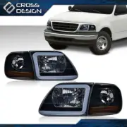 Smoke LED Tube Headlights & Corner Parking Lights Fit For 97-04 F150 Expedition (for: Ford)