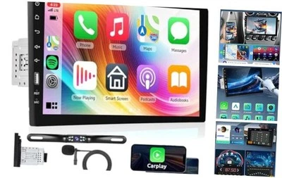 Single Din Car Stereo with Carplay Android Auto, 9 Inch Touchscreen Bluetooth