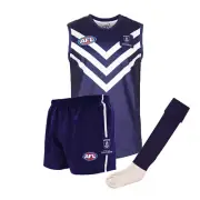 AFL Footy Fremantle Dockers Auskick Pack Guernsey Jersey Jumper Shorts Socks