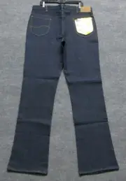 NEW VINTAGE 1970's LEE RIDERS BOOT CUT DENIM JEANS LEATHER PATCH USA 38x38