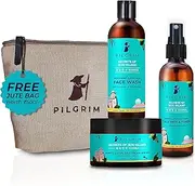 Pilgrim Korean Beauty Daily Face Care Kit | Cleansing Gentle Exfoliating Face Wash 100ml, Pore Tightening Face Mist & Toner 100ml, Day Cream SPF50 100gm in Jute Kit Bag