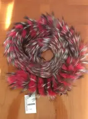 Maximilian 100% Fox Fur Scarf multicolored red/black/white